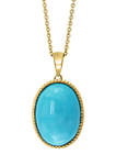 9.31 ct. t.w. Turquoise Pendant Necklace in 14K Yellow Gold
