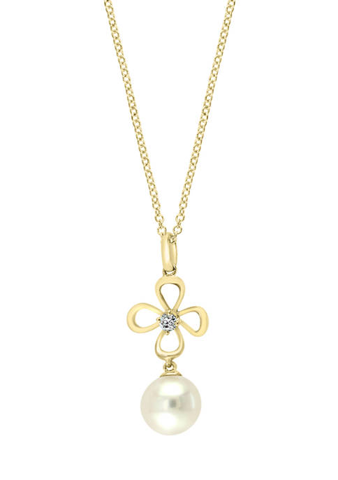 Effy® 1/10 ct. t.w. Diamond Flower Pendant Necklace