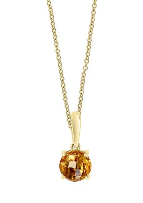 Effy 3/4 Ct. T.w. Citrine Pendant Necklace In 14K Yellow Gold
