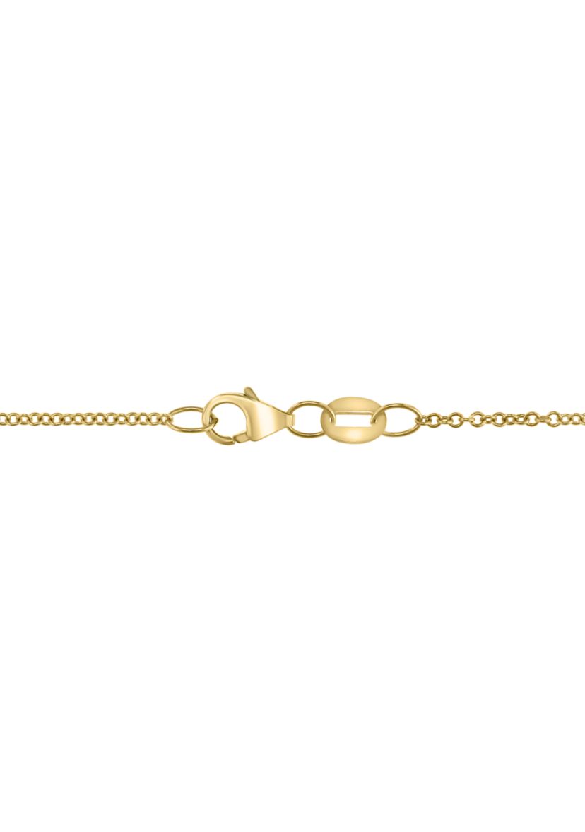 Turquoise Cross Necklace In 14K Yellow Gold 