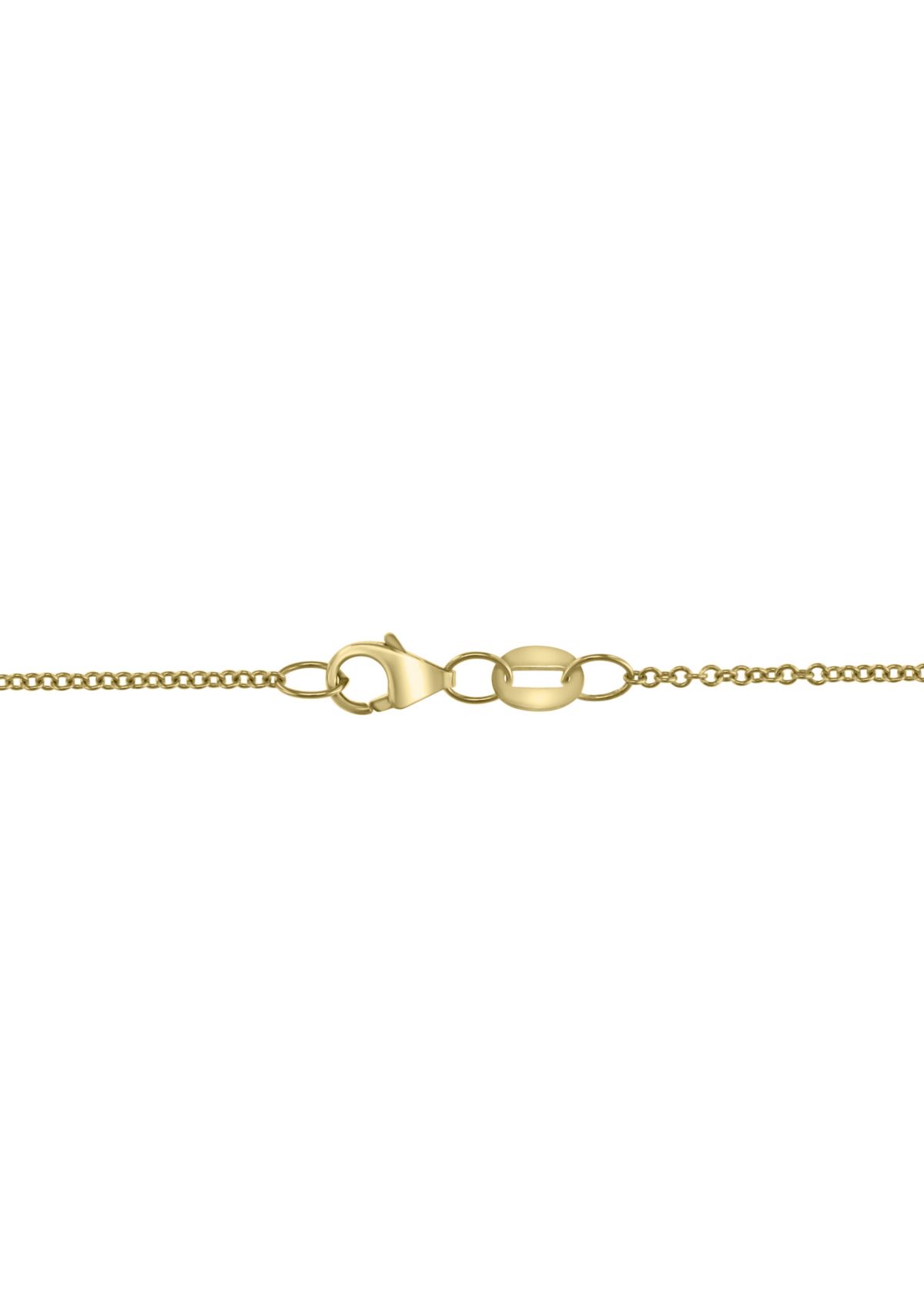 1/10 ct. t.w. Diamond, 2 ct. t.w. Onyx Pendant Necklace in 14K Yellow Gold