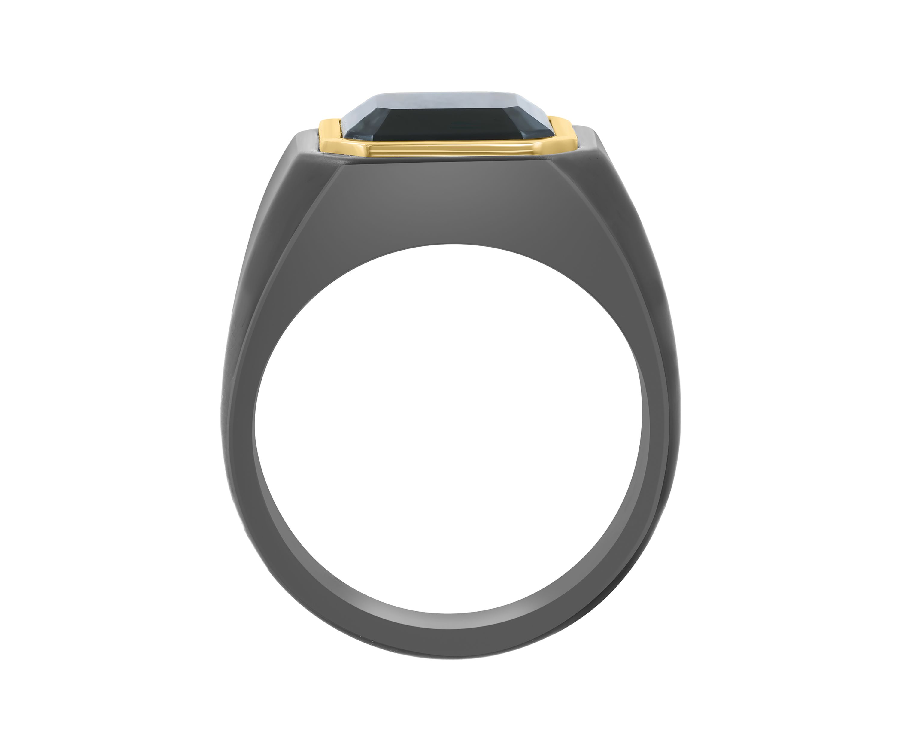 Ceramic and Onyx Mens Ring 