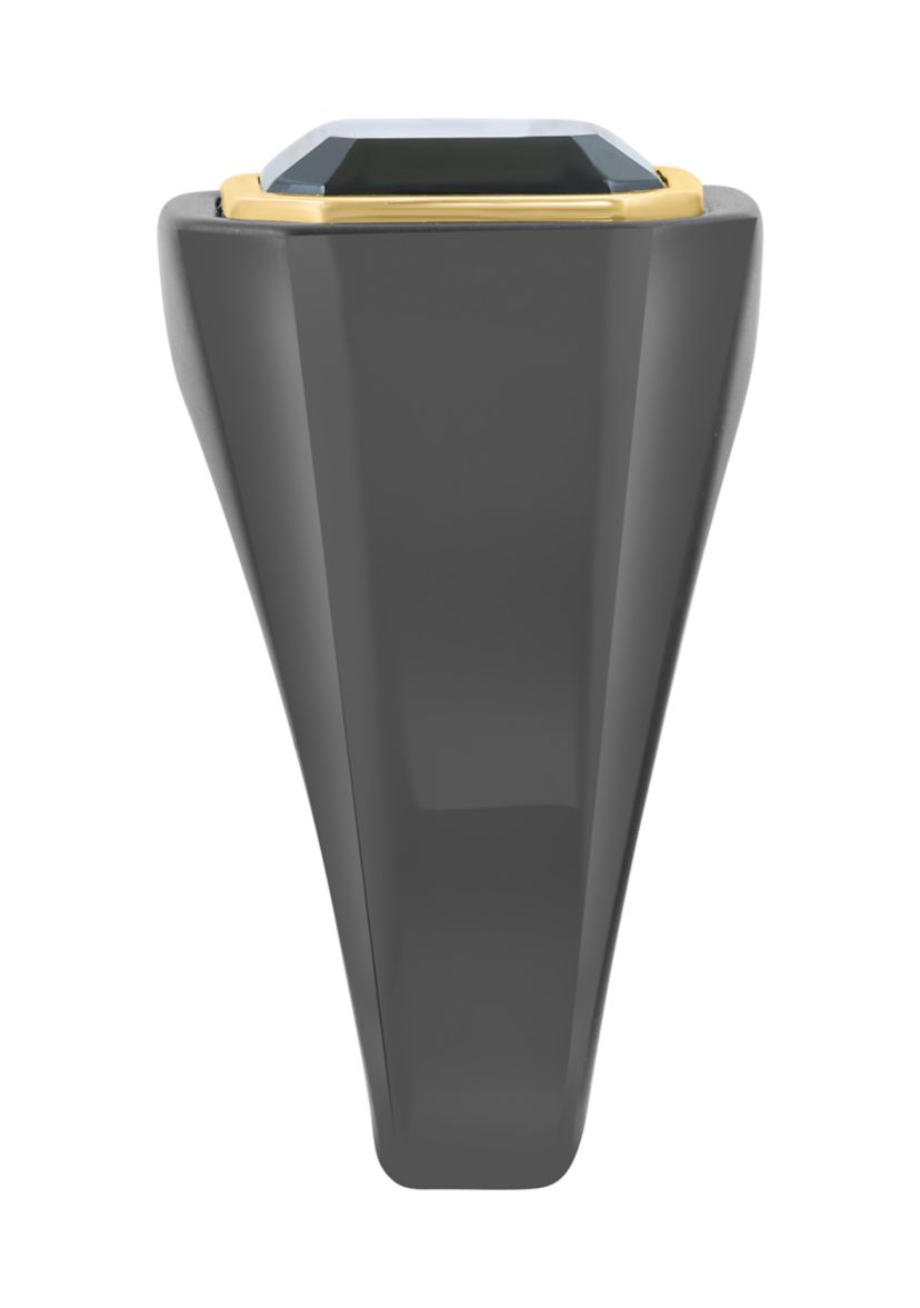 Ceramic and Onyx Mens Ring 