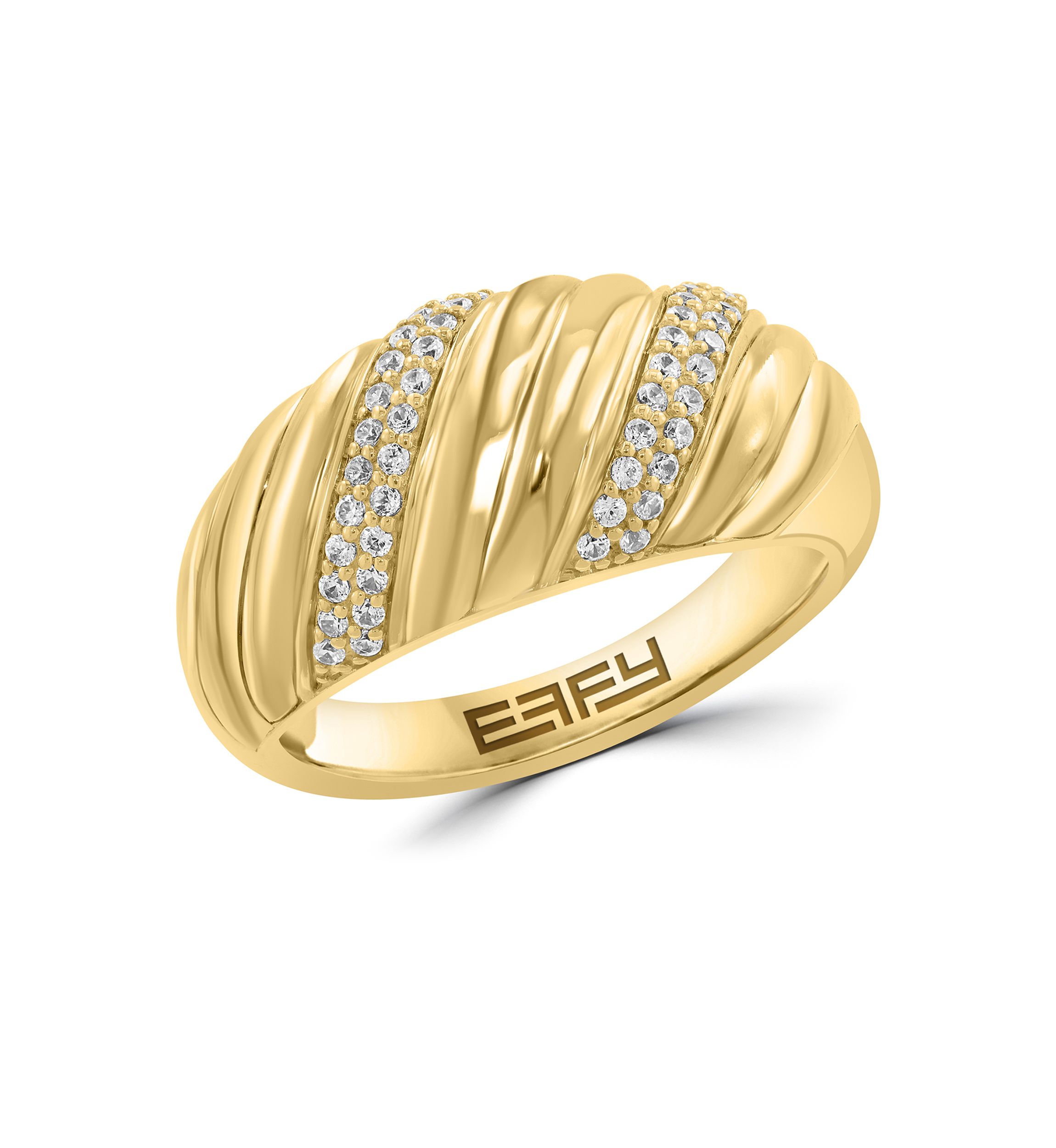 Zircon Ring in 14K Gold Over Silver