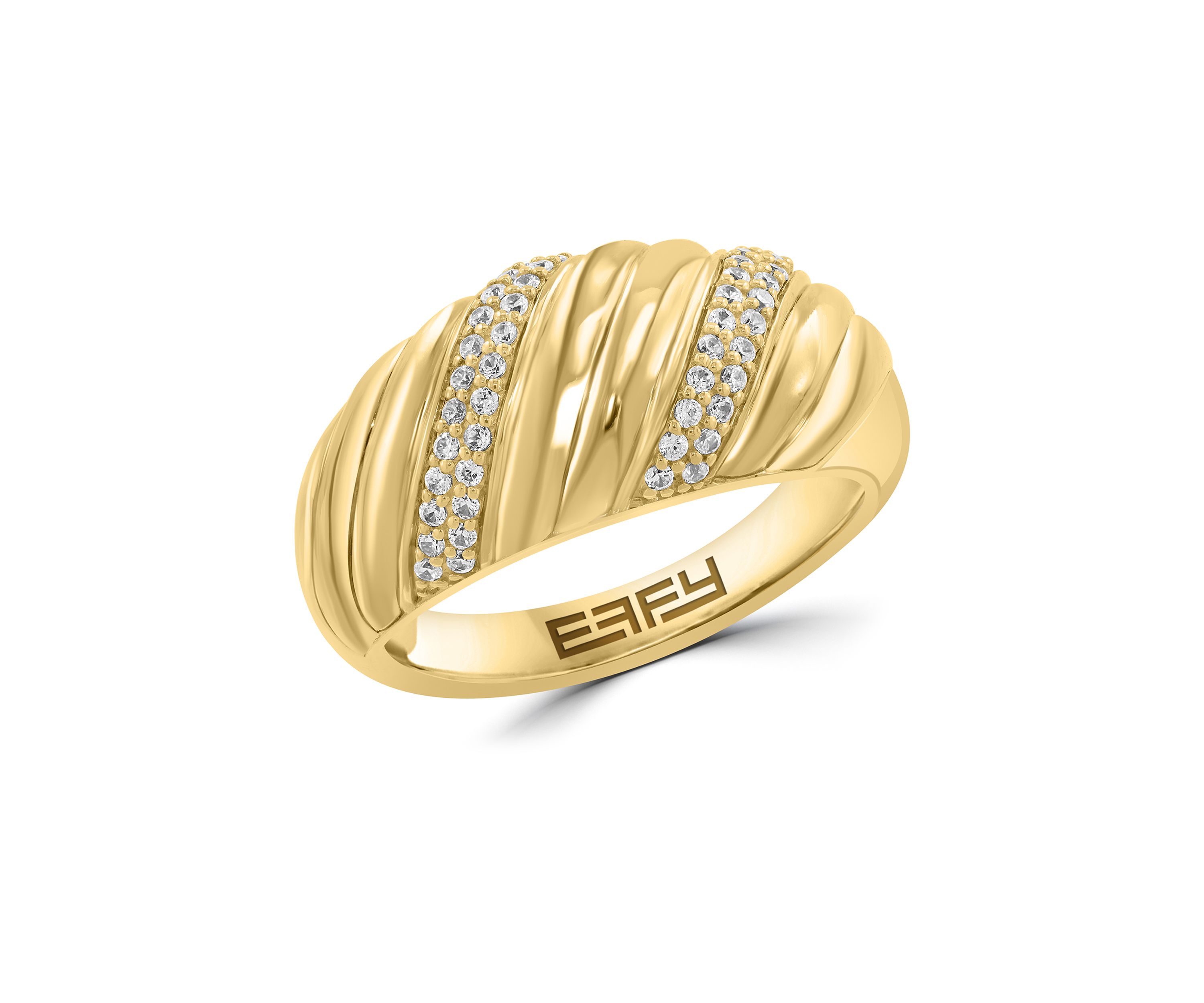 Zircon Ring in 14K Gold Over Silver
