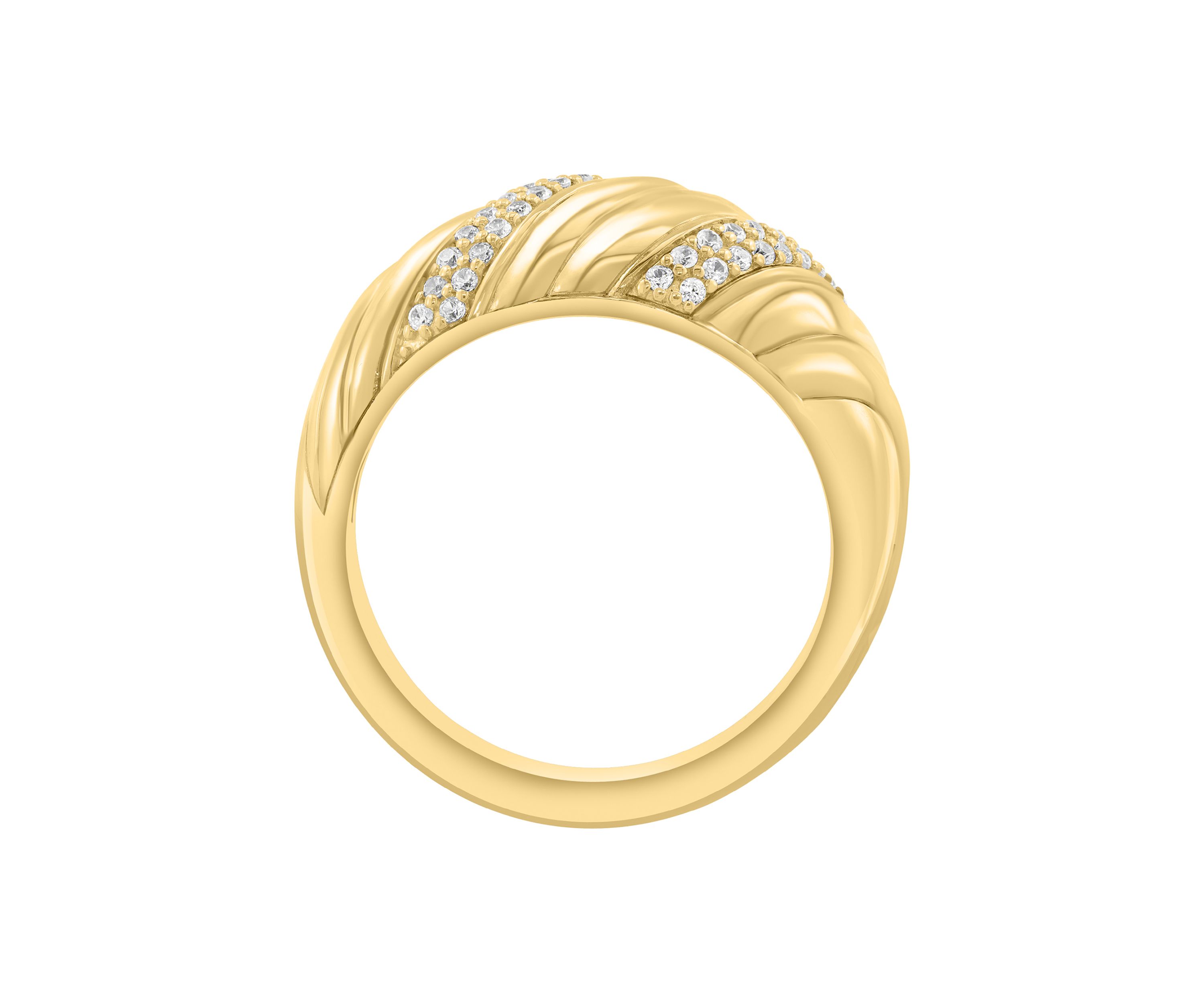 Zircon Ring in 14K Gold Over Silver