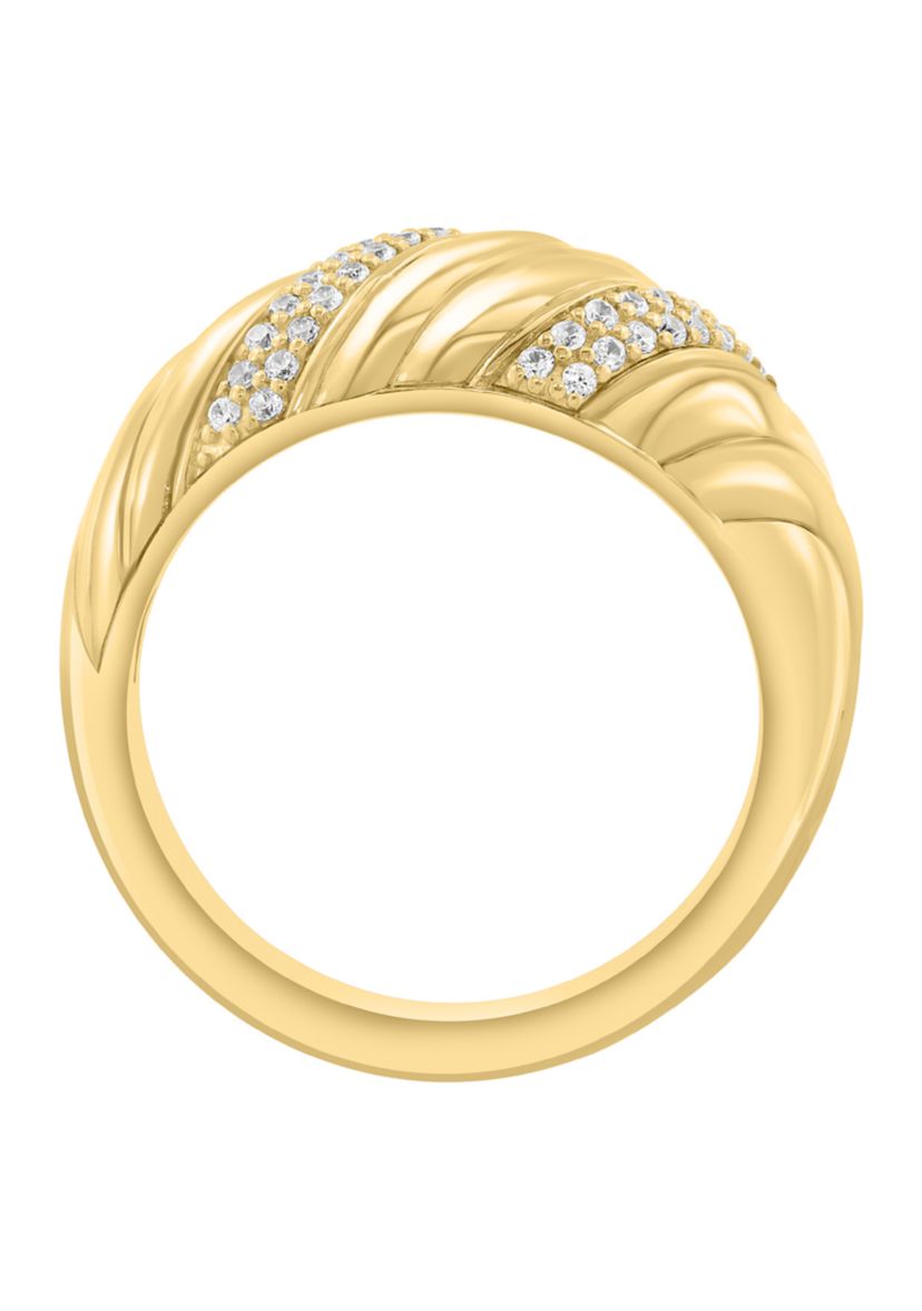 Zircon Ring in 14K Gold Over Silver