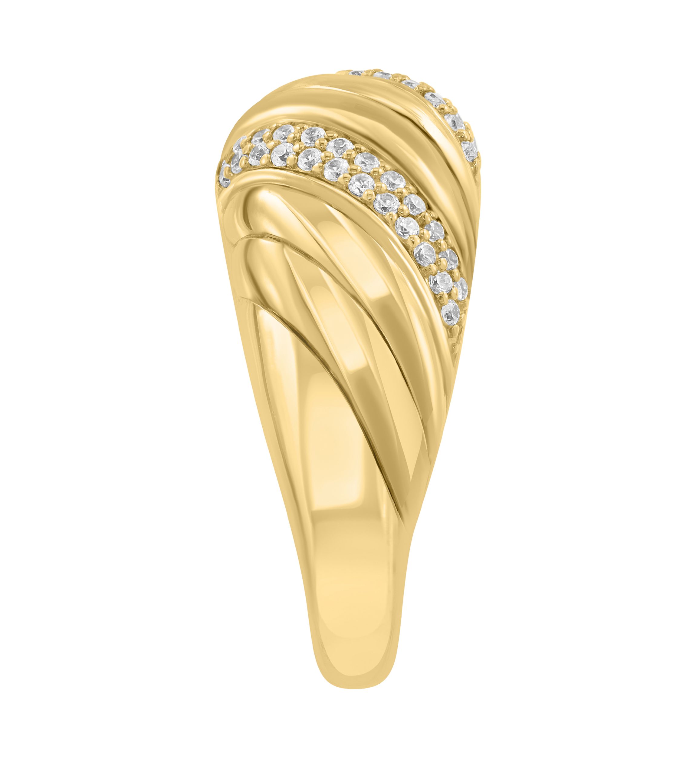 Zircon Ring in 14K Gold Over Silver