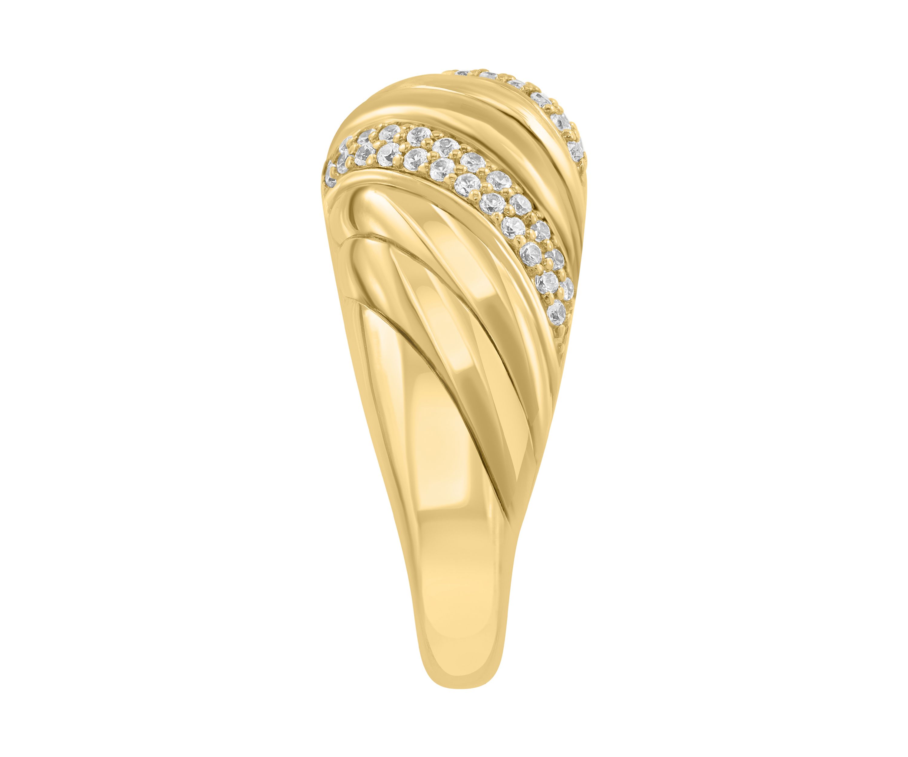 Zircon Ring in 14K Gold Over Silver