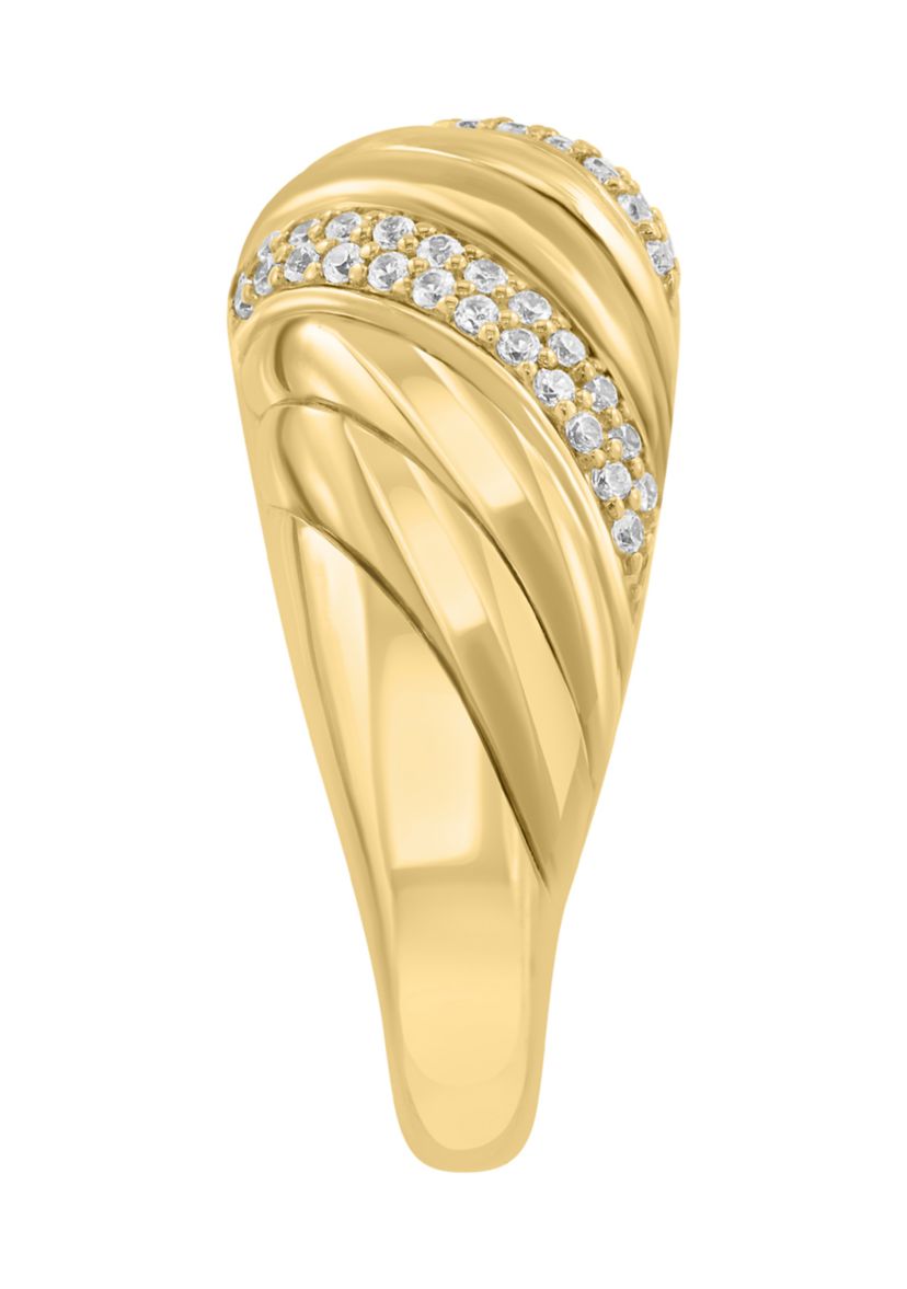Zircon Ring in 14K Gold Over Silver