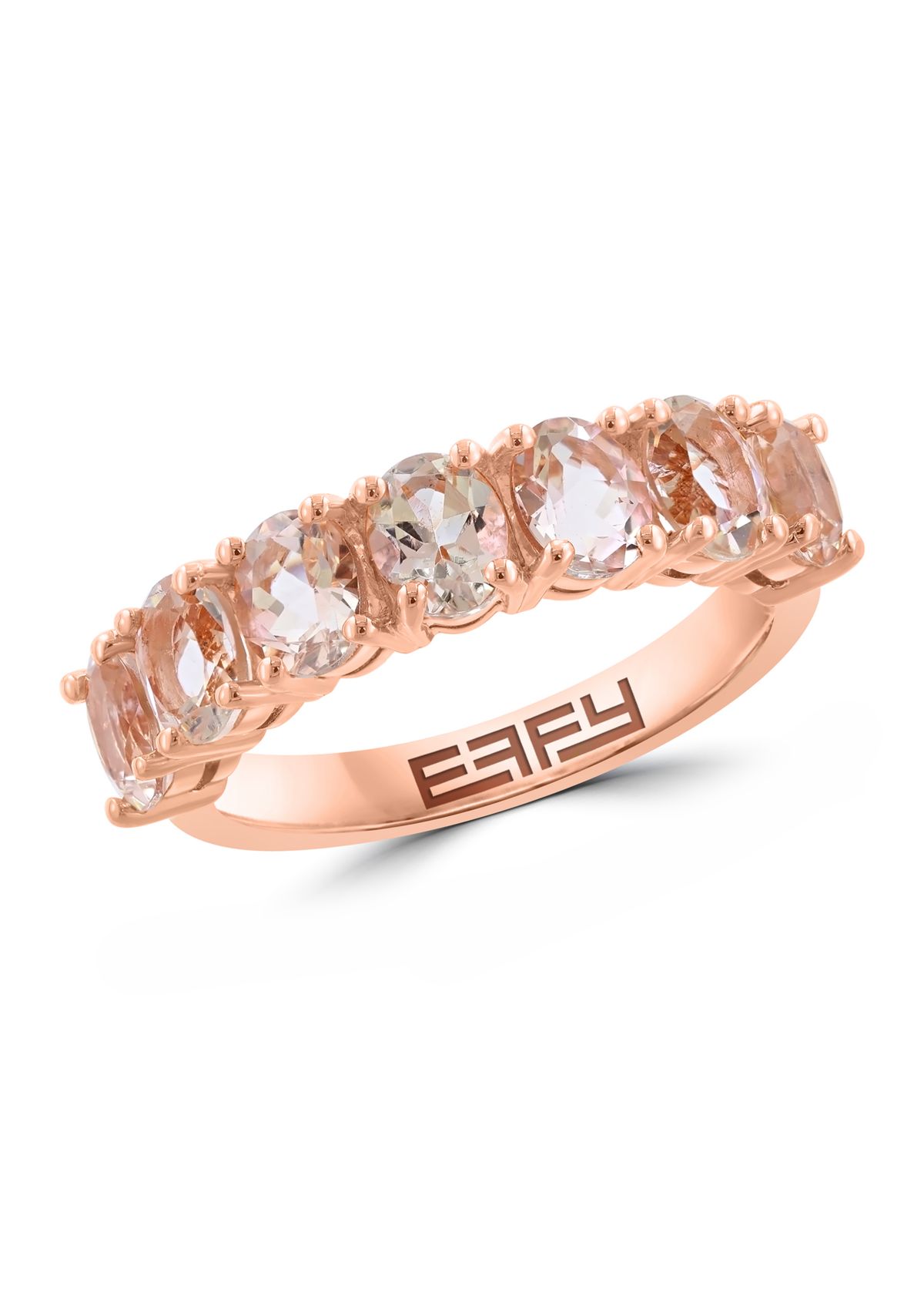 2.16 ct. t.w. Morganite Rose Gold Plated Sterling Silver Ring