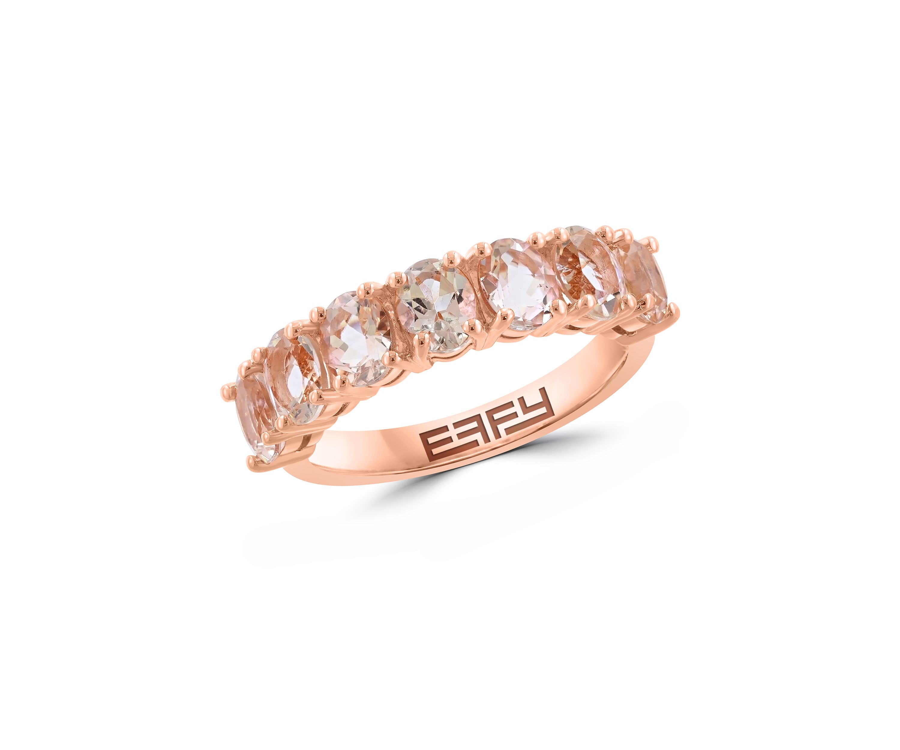2.16 ct. t.w. Morganite Rose Gold Plated Sterling Silver Ring