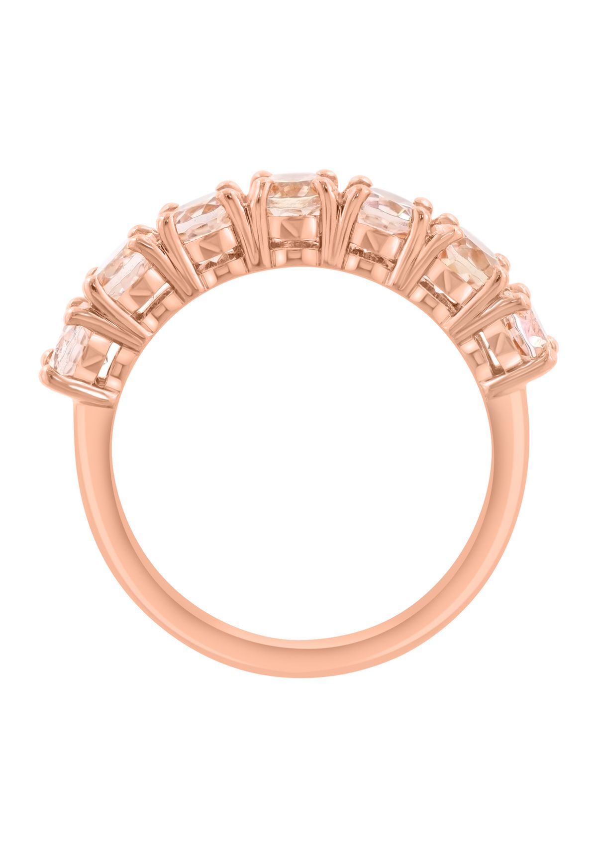 2.16 ct. t.w. Morganite Rose Gold Plated Sterling Silver Ring