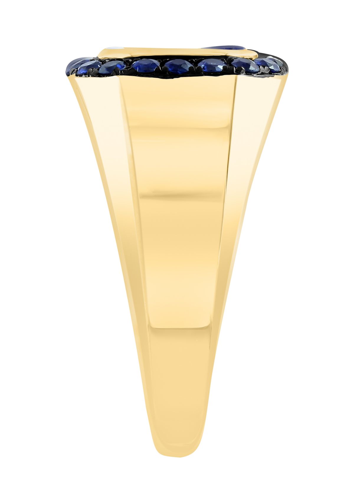 Mens Lapis Lazuli Sapphire Ring in Gold over Sterling Silver
