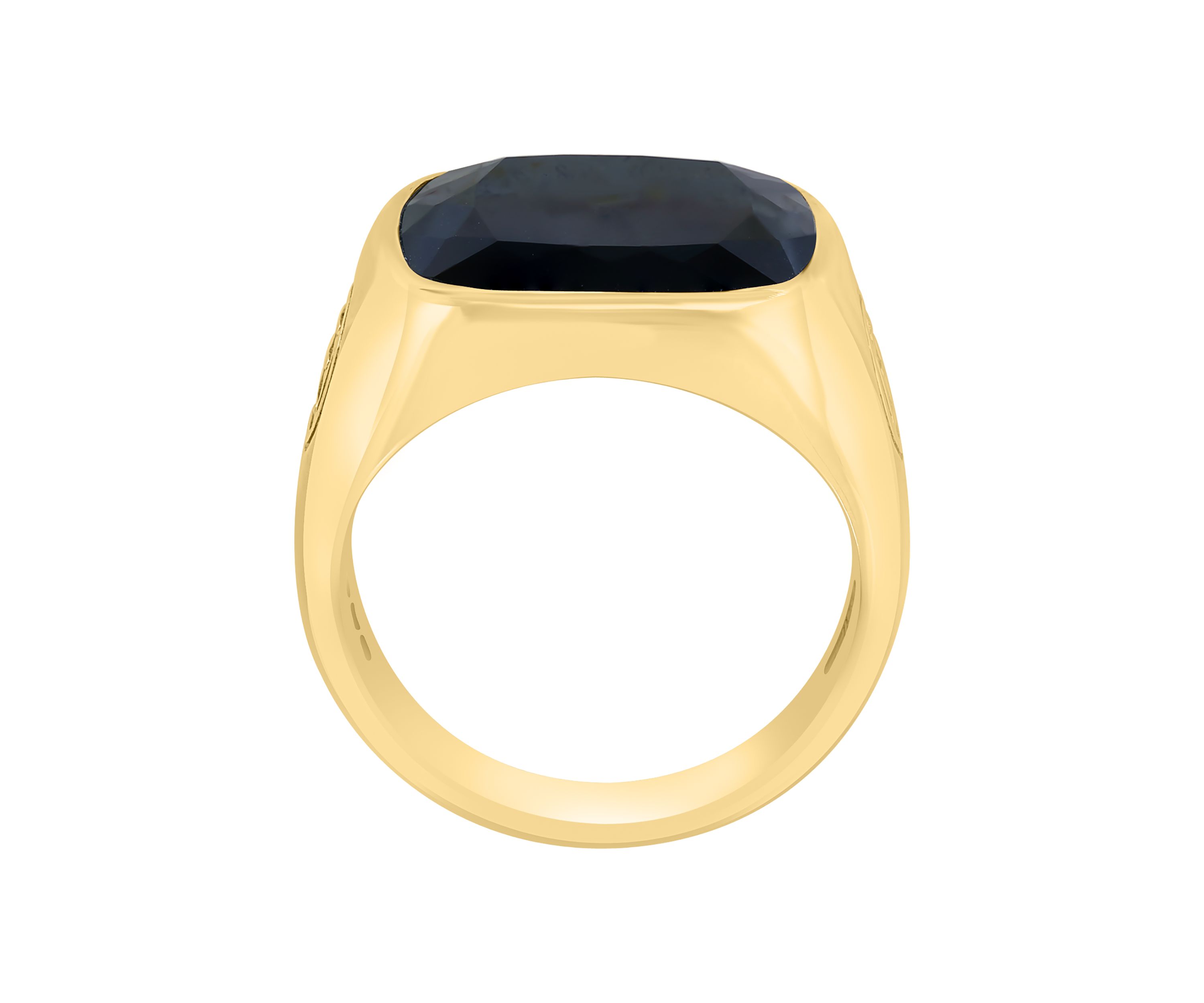 Mens Onyx Ring in 14K Gold Over Sterling Silver