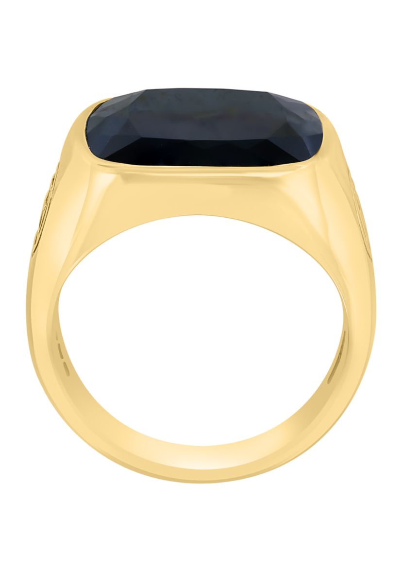 Mens Onyx Ring in 14K Gold Over Sterling Silver