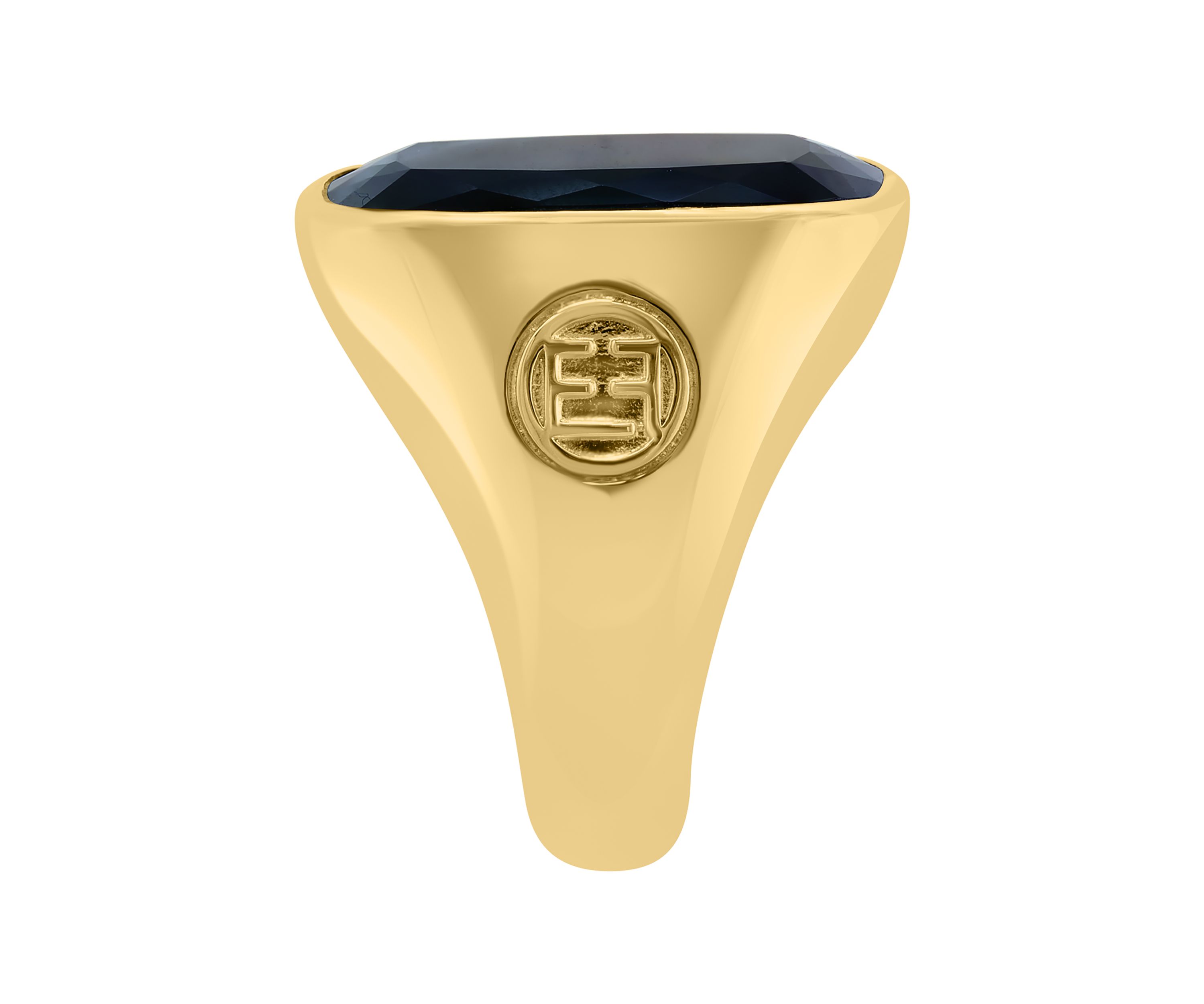 Mens Onyx Ring in 14K Gold Over Sterling Silver
