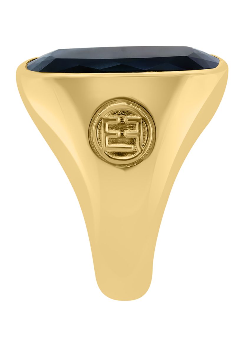 Mens Onyx Ring in 14K Gold Over Sterling Silver