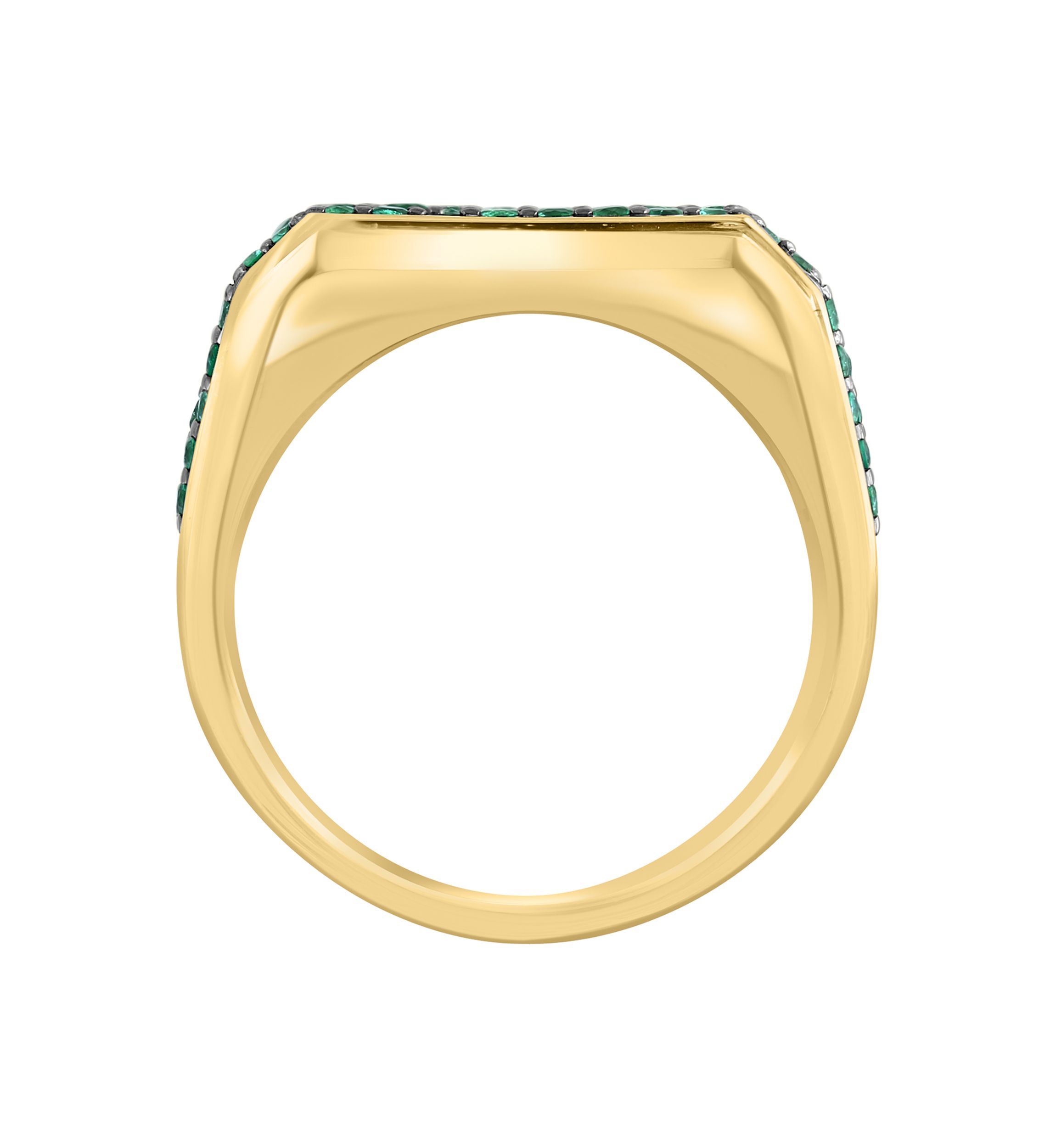 Mens Emerald Ring Gold over Sterling Silver