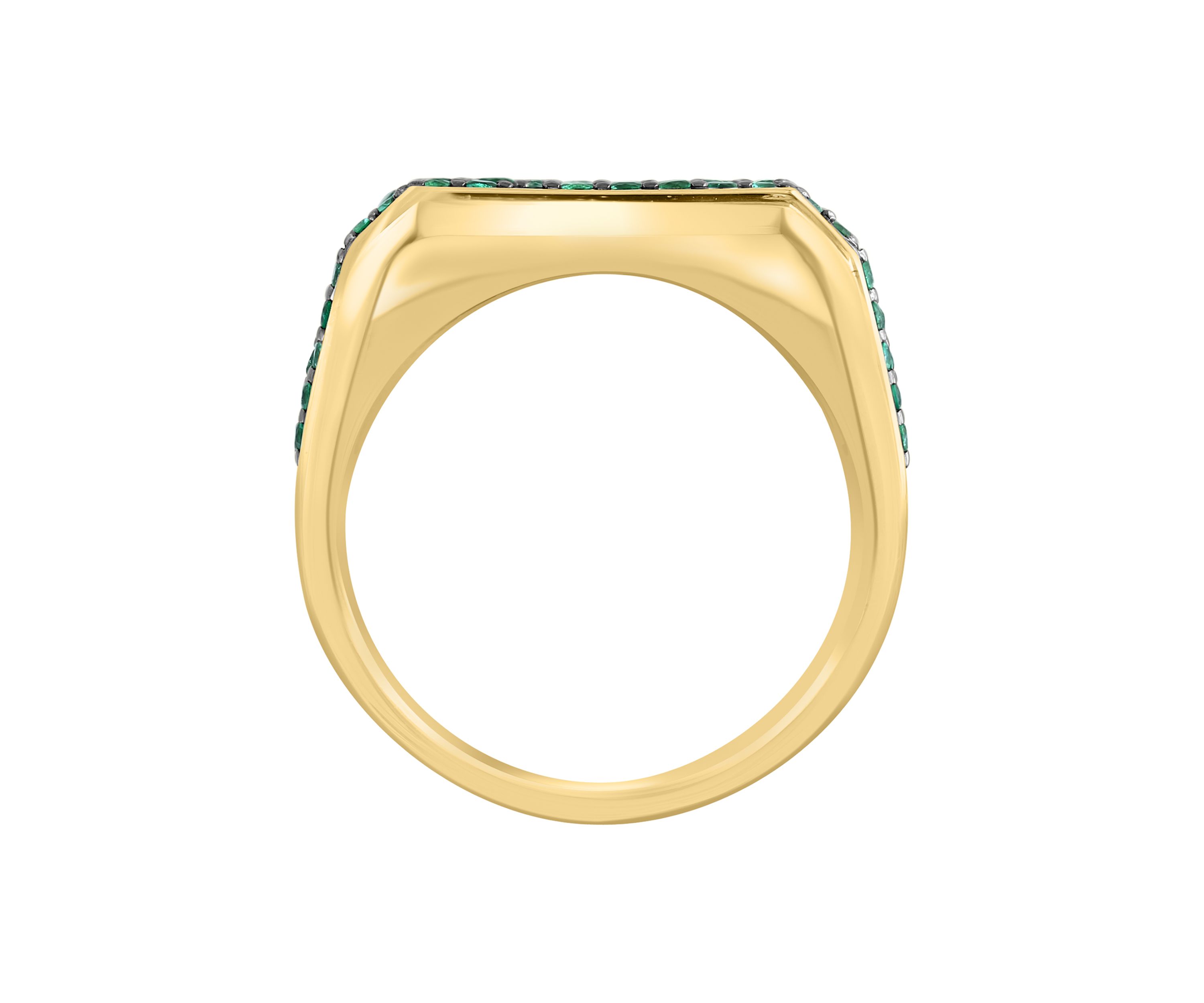 Mens Emerald Ring Gold over Sterling Silver