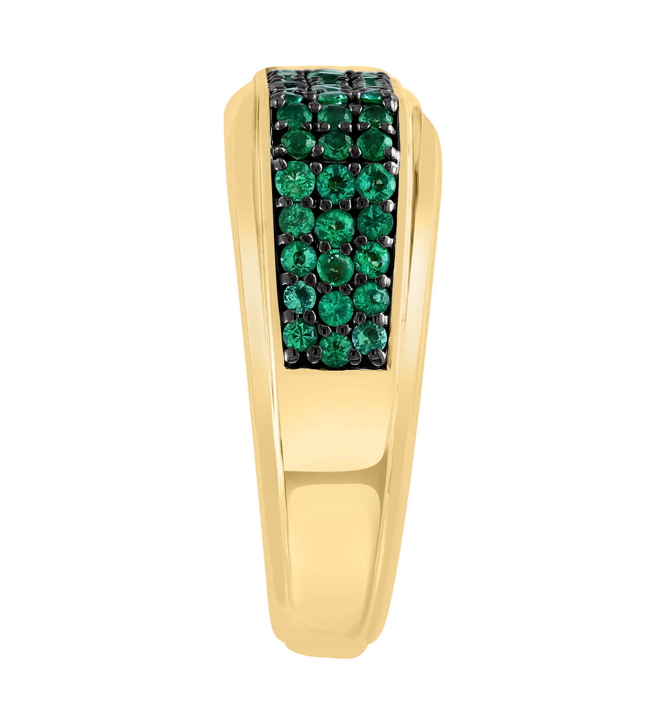 Mens Emerald Ring Gold over Sterling Silver