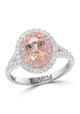 Effy Diamond, Pink Diamond and Morganite Ring in 14K Two Tone Gold, 7