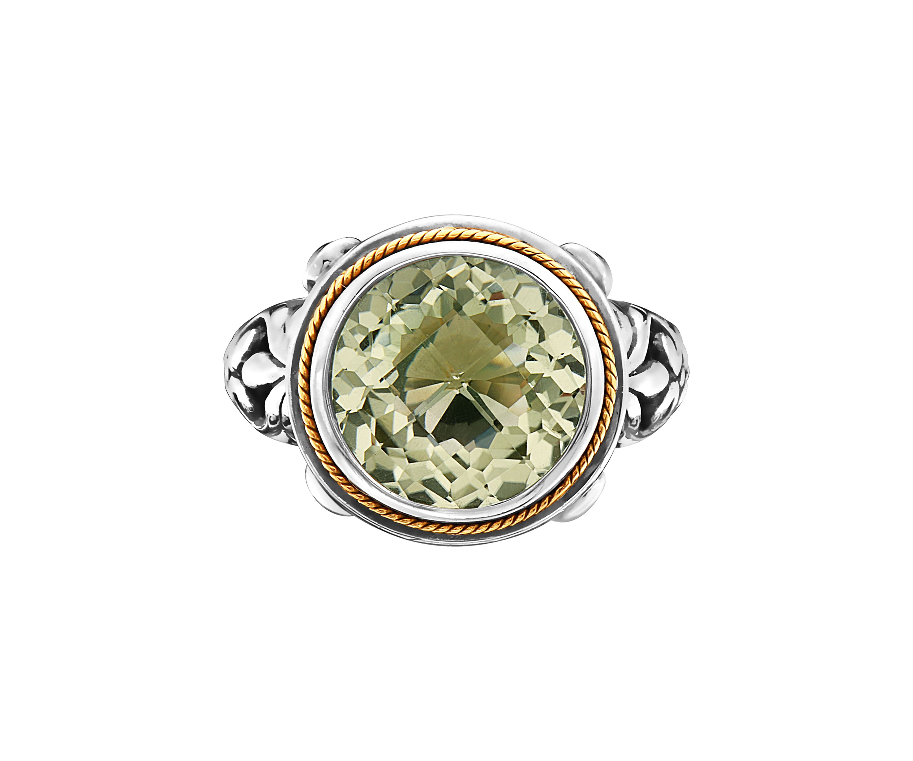 5.4 ct. t.w. Green Amethyst Ring in Sterling Silver