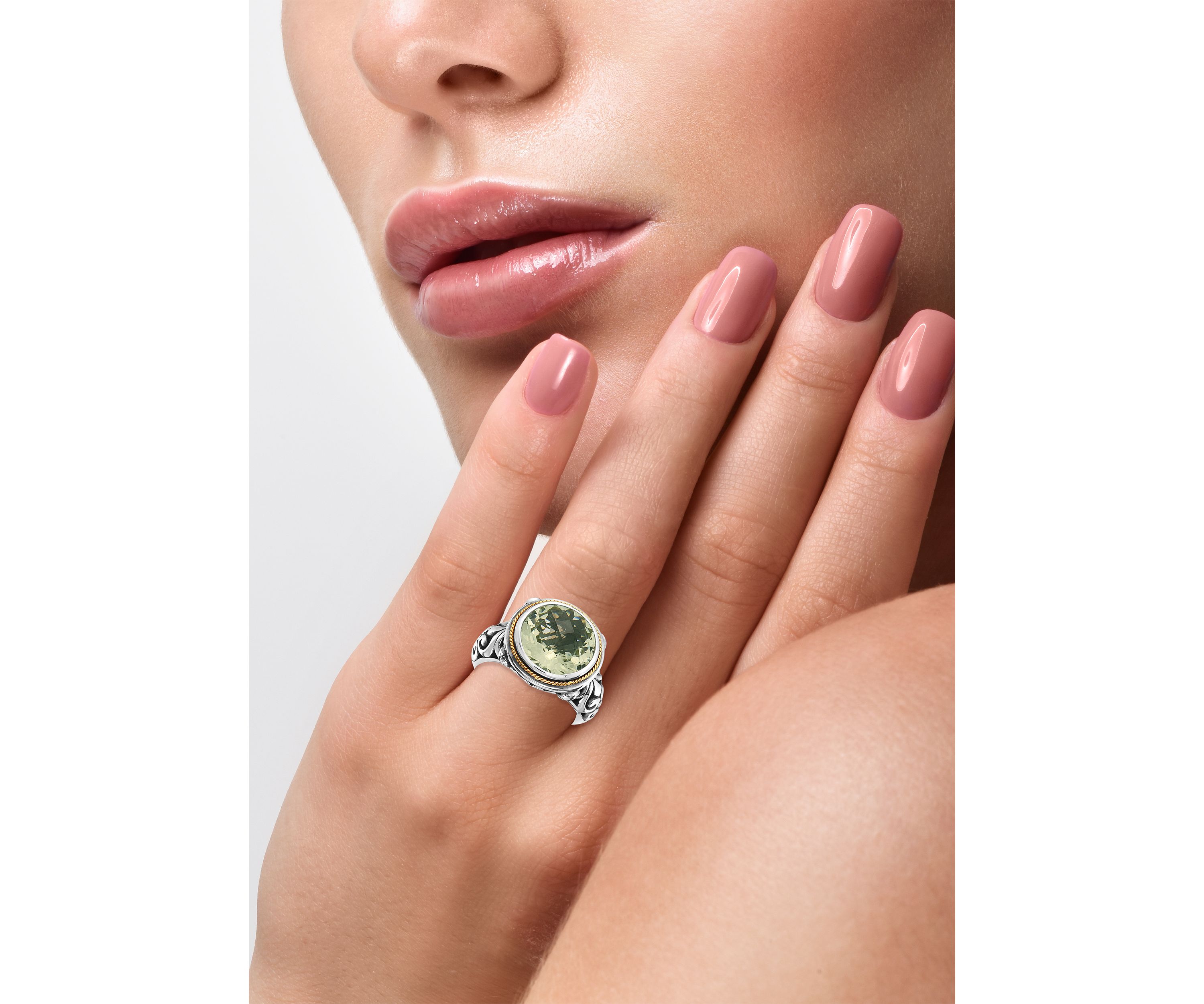 5.4 ct. t.w. Green Amethyst Ring in Sterling Silver