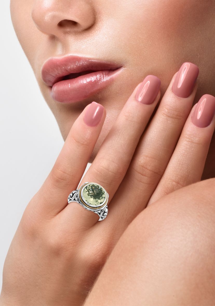 5.4 ct. t.w. Green Amethyst Ring in Sterling Silver