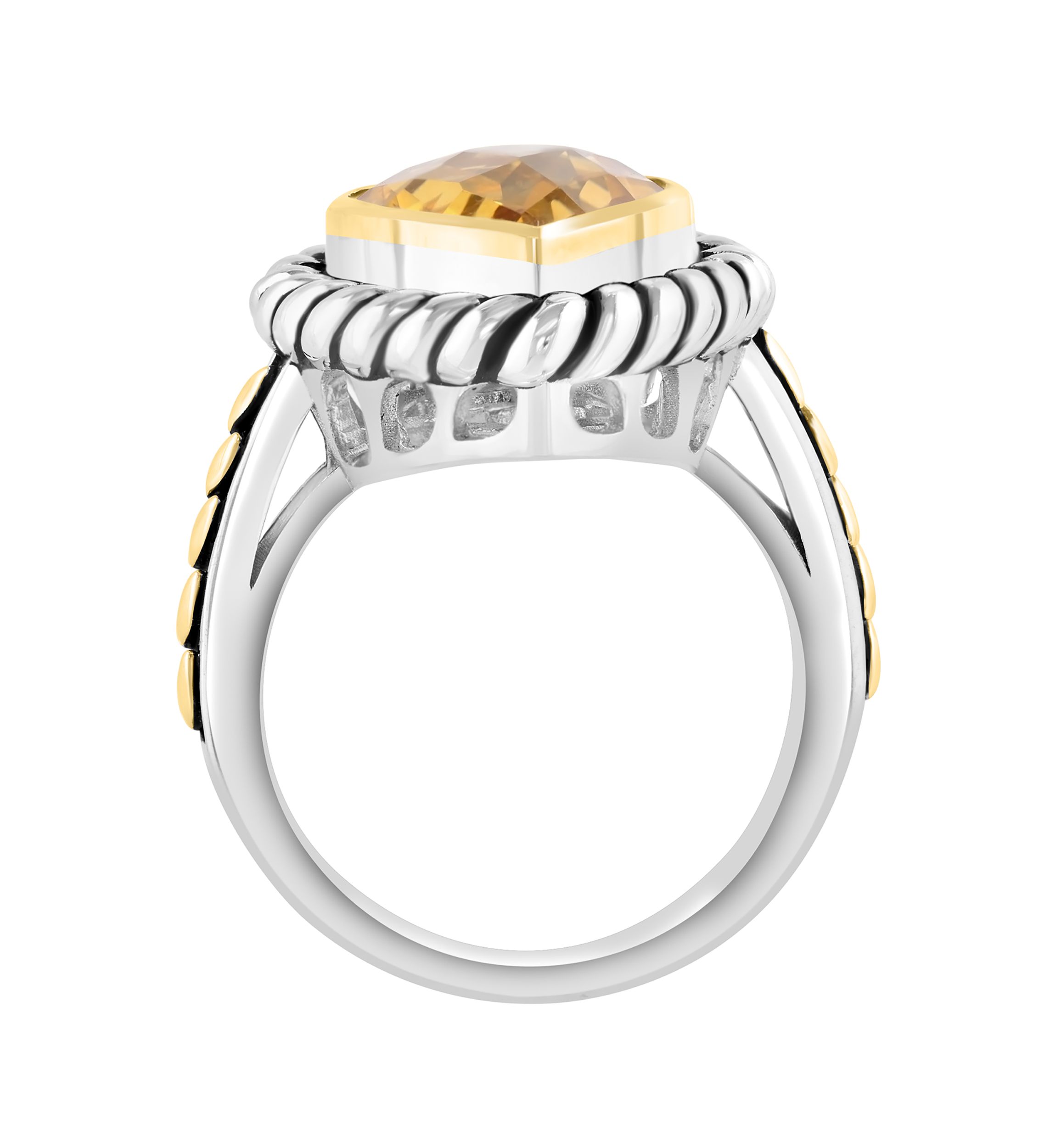4.75 ct. t.w. Citrine Pear Ring in Sterling Silver and 18K Yellow Gold