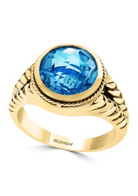 Effy Blue Topaz Ring in Gold Over Silver, 7