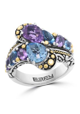 Effy 3.95 ct. t.w. Amethyst, Blue Topaz, Citrine, Peridot Ring in 18K Yellow Gold, 7