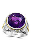7.9 ct. t.w. Amethyst Ring in 925 Sterling Silver and 18k Yellow Gold