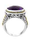 7.9 ct. t.w. Amethyst Ring in 925 Sterling Silver and 18k Yellow Gold