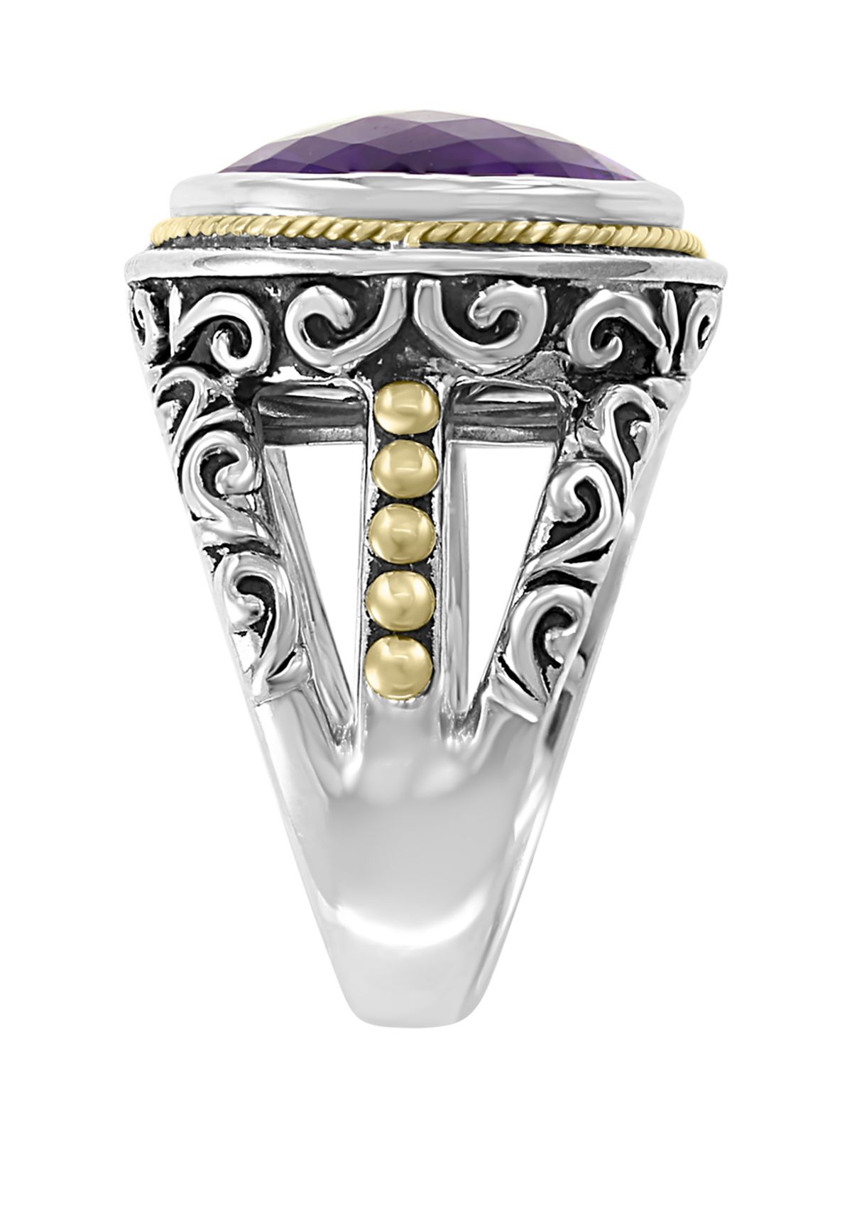 7.9 ct. t.w. Amethyst Ring in 925 Sterling Silver and 18k Yellow Gold