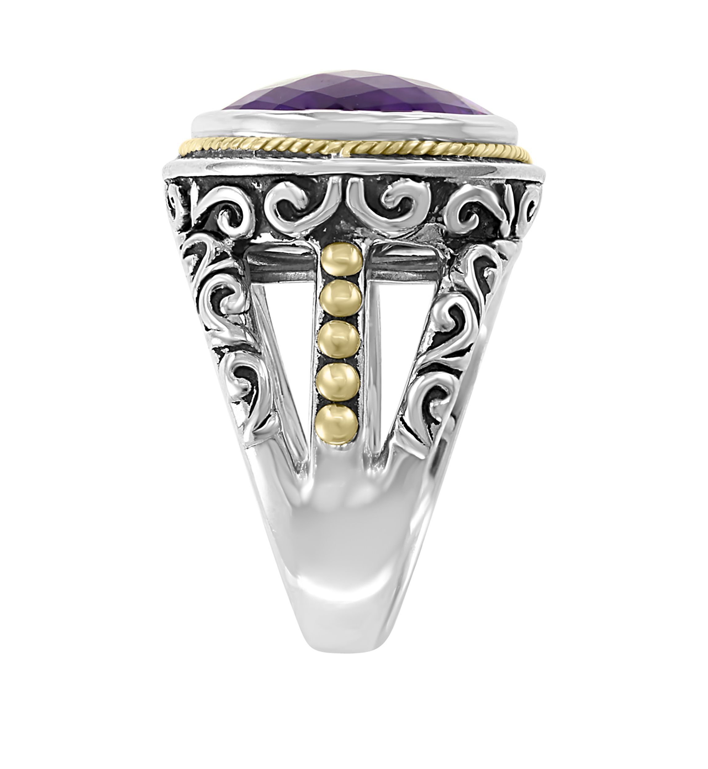 7.9 ct. t.w. Amethyst Ring in 925 Sterling Silver and 18k Yellow Gold