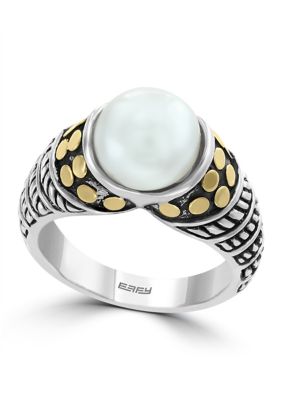 Effy Freshwater Pearl Ring In Sterling Silver And 18K Yellow Gold