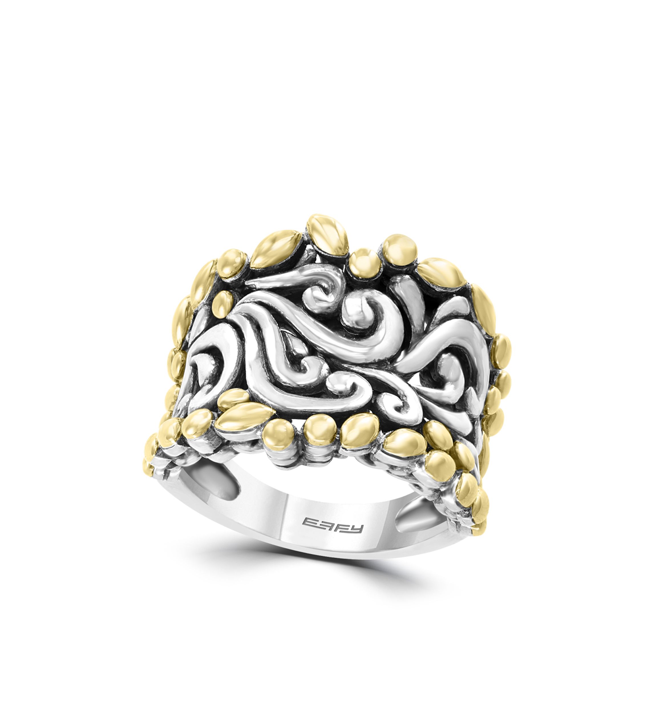 Band Ring in Sterling Silver and 18K Yellow Gold Plating