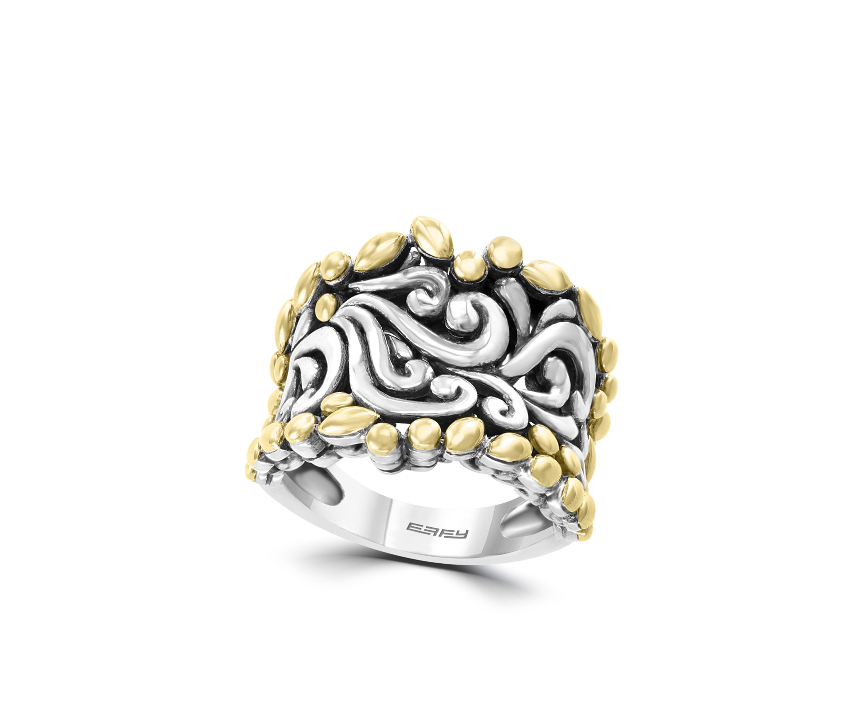 Band Ring in Sterling Silver and 18K Yellow Gold Plating