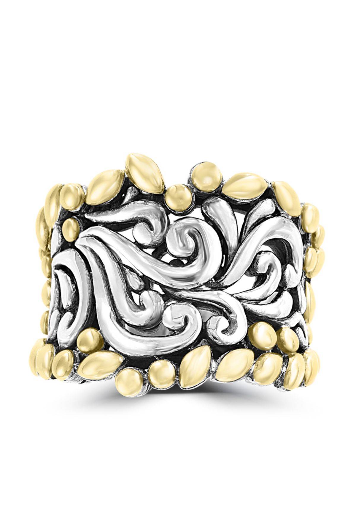 Band Ring in Sterling Silver and 18K Yellow Gold Plating