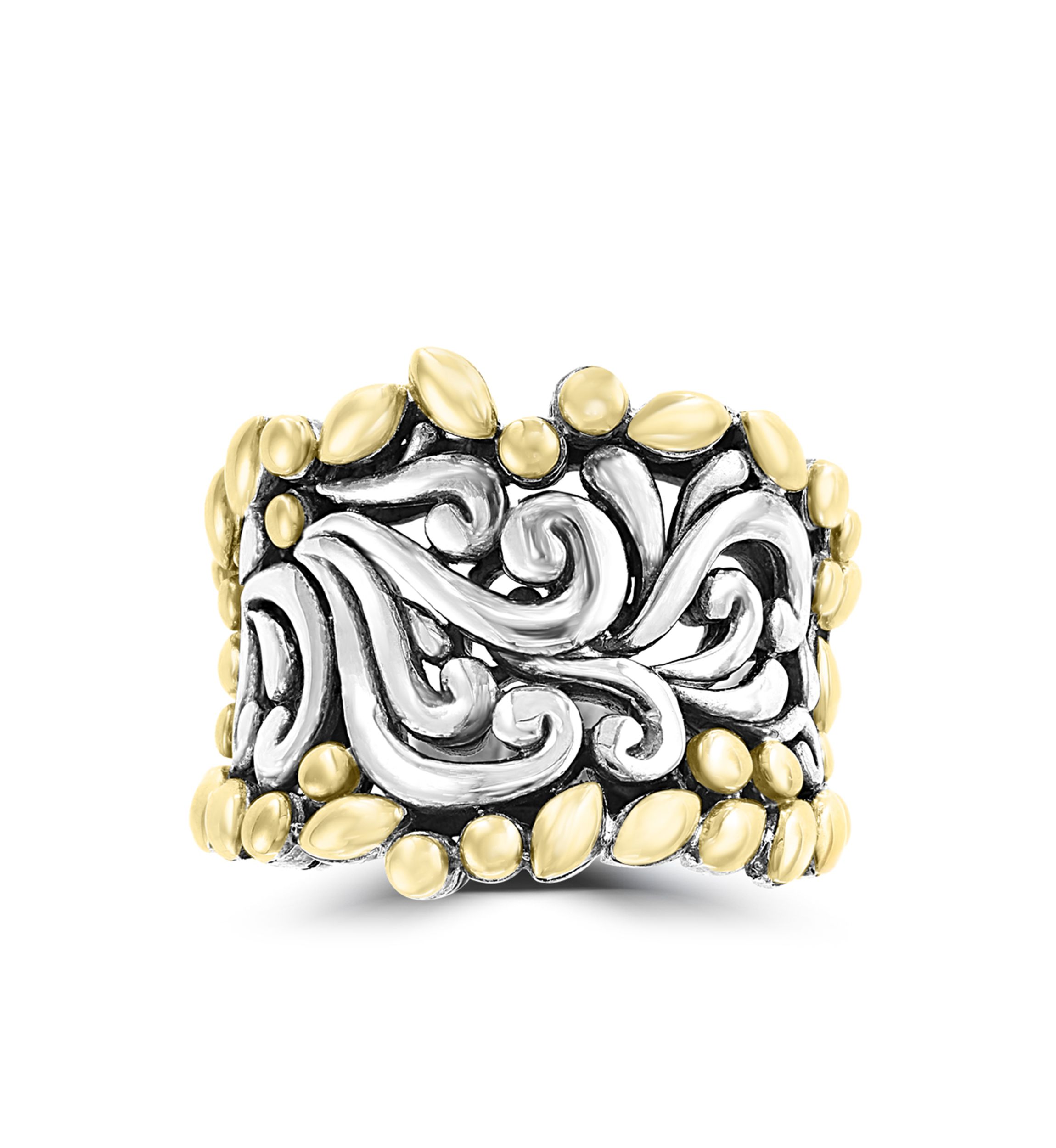 Band Ring in Sterling Silver and 18K Yellow Gold Plating