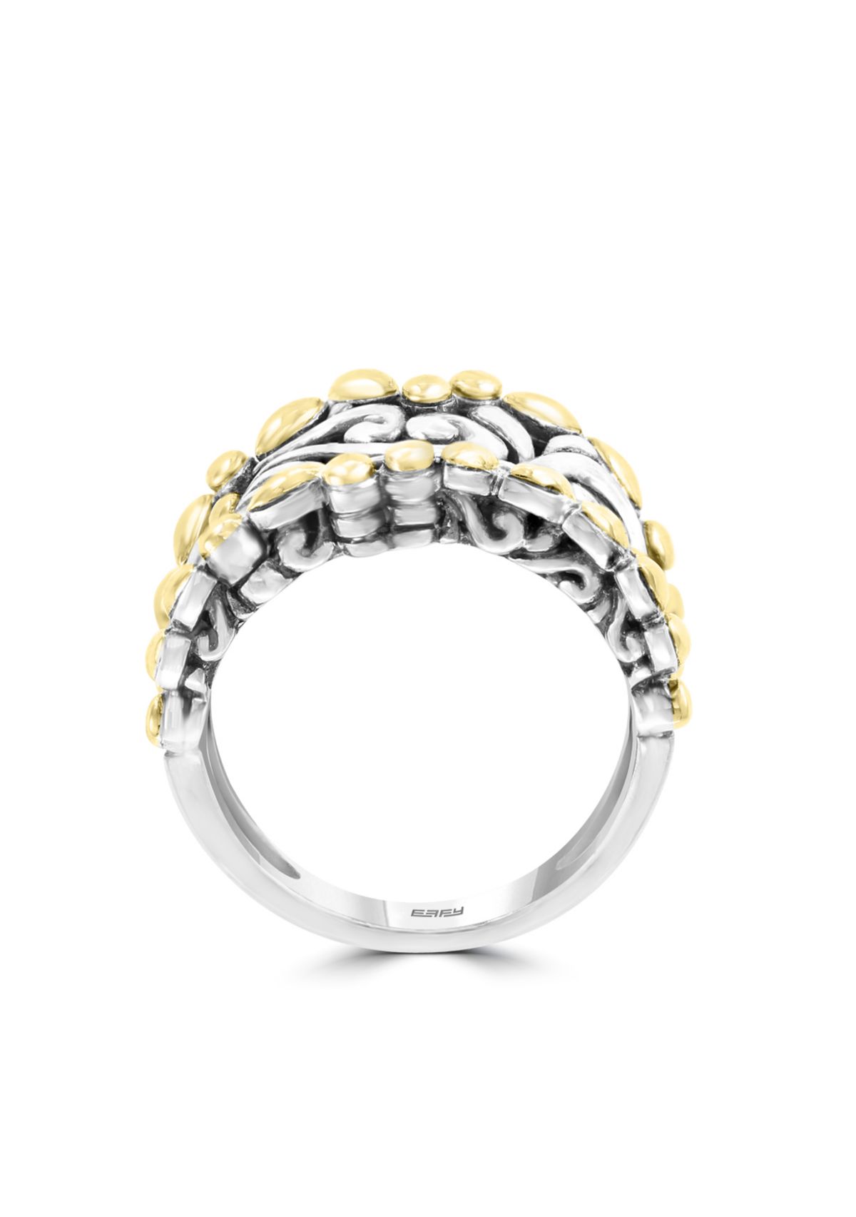 Band Ring in Sterling Silver and 18K Yellow Gold Plating