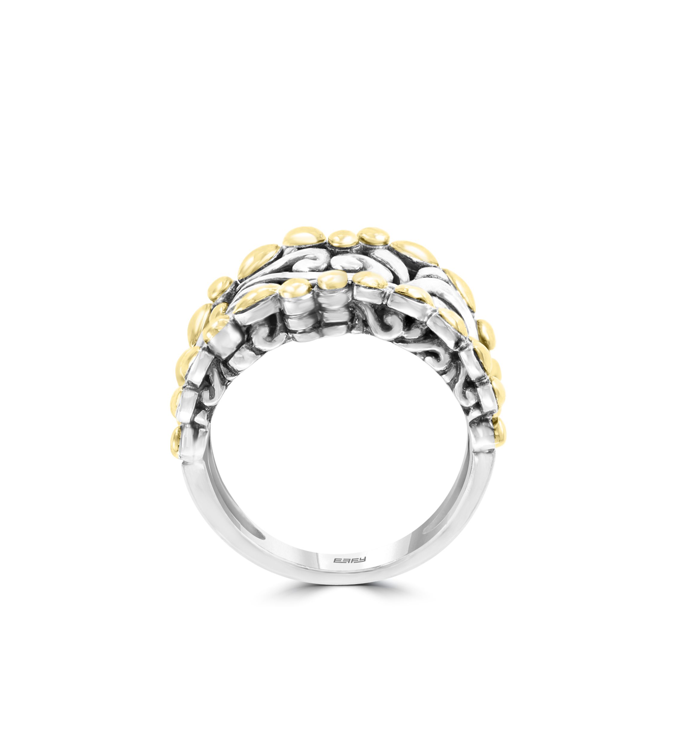 Band Ring in Sterling Silver and 18K Yellow Gold Plating