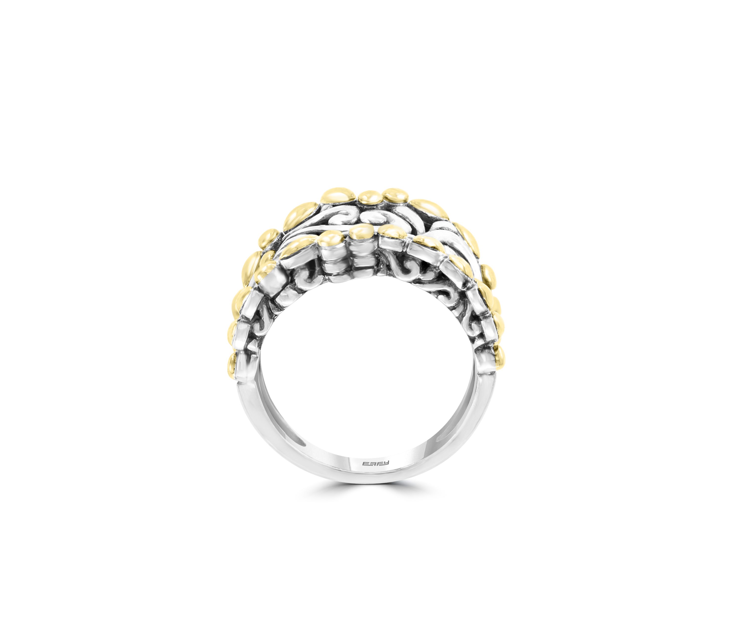 Band Ring in Sterling Silver and 18K Yellow Gold Plating