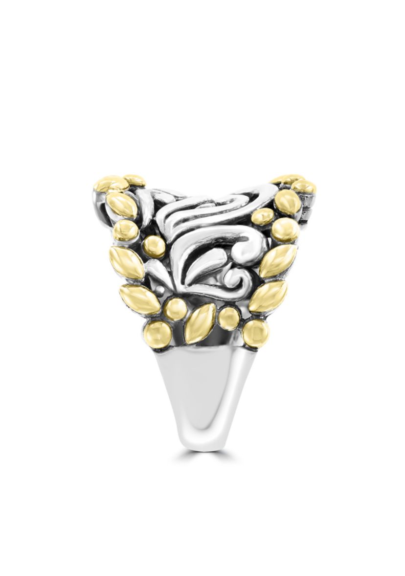 Band Ring in Sterling Silver and 18K Yellow Gold Plating