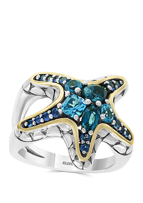 Effy® Blue Topaz, London Blue, Sapphire Ring in