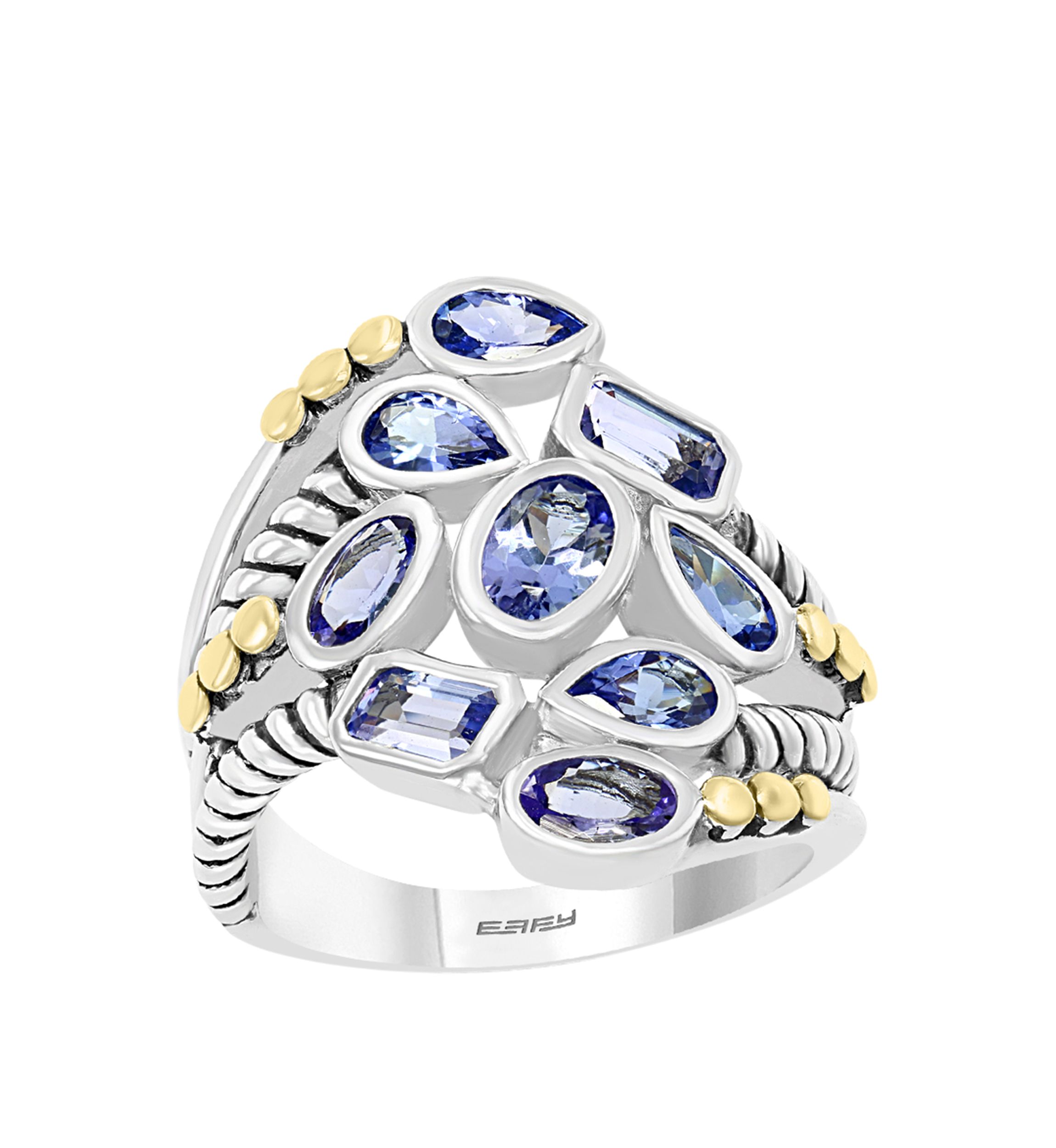 2.35 ct. t.w. Tanzanite Ring in Sterling Silver and 18K Yellow Gold
