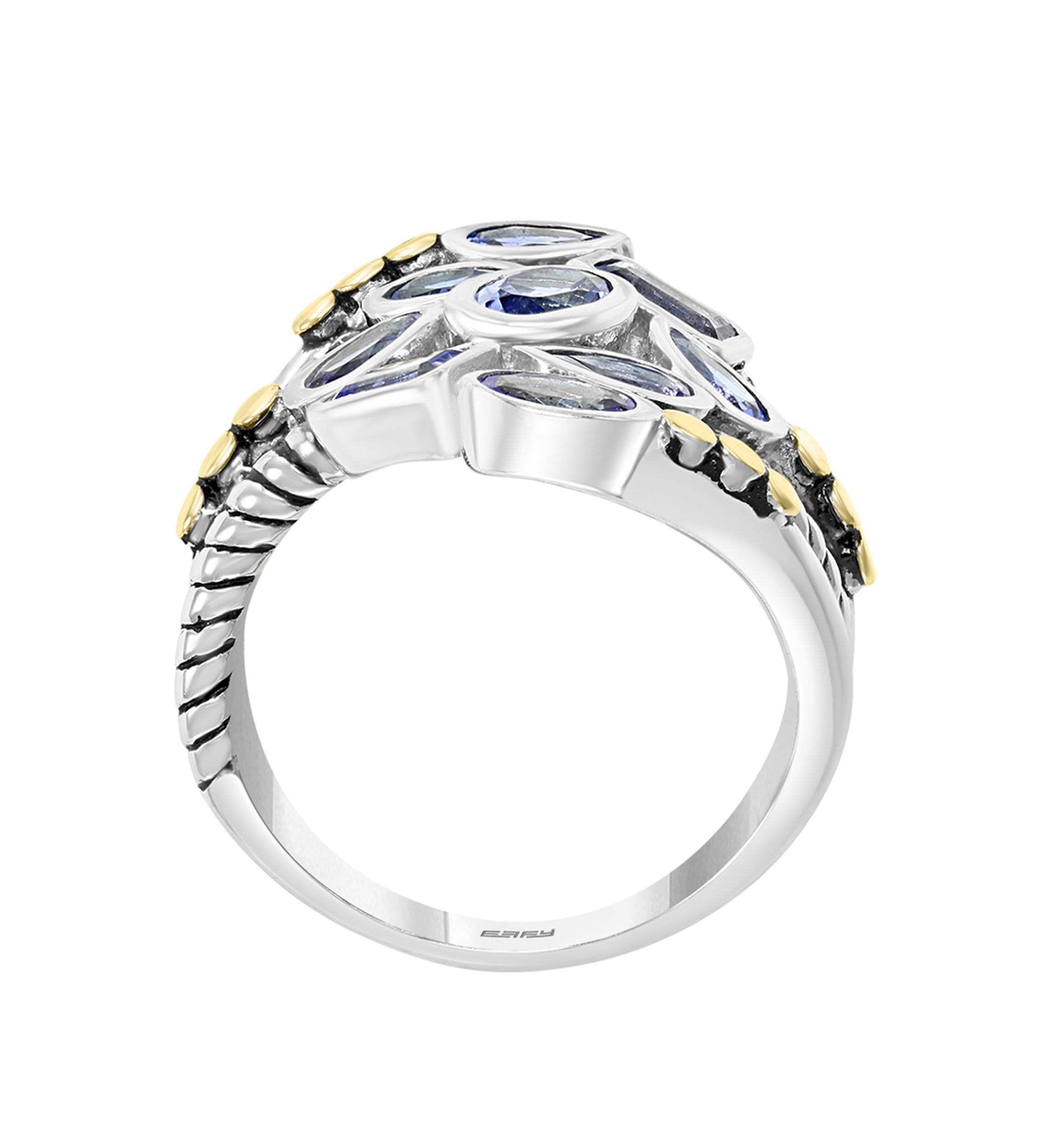 2.35 ct. t.w. Tanzanite Ring in Sterling Silver and 18K Yellow Gold