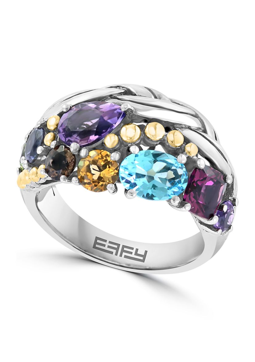 3.5 ct. t.w. Mixed Semi Precious Stone Ring in Sterling Silver