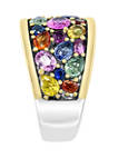 4.25 Multiple Sapphire Ring in Sterling Silver over 18k Yellow Gold